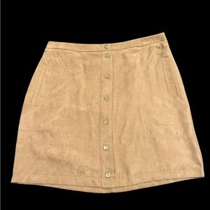 Metaphor Camel Button-Front Mini Skirt